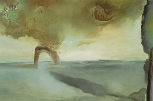 Andy Warhol and Salvador Dalí: A Comparative Study of Two 20th Century Art Giants - LANDSCAPE WITH ROCK IN THE SHAPE OF A TRIUMPHAL ARCH by Salvador Dali