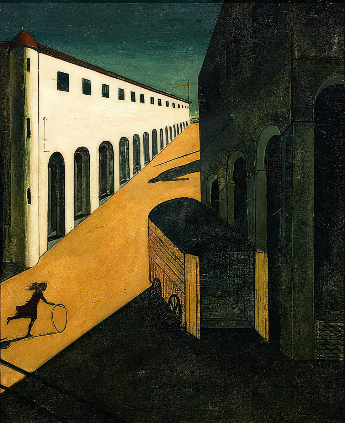 Ariadne by Giorgio de Chirico: A Metaphysical Masterpiece of Melancholy and Myth - MYSTERY AND MELANCHOLY OF A STREET 1914 by Giorgio de Chirico