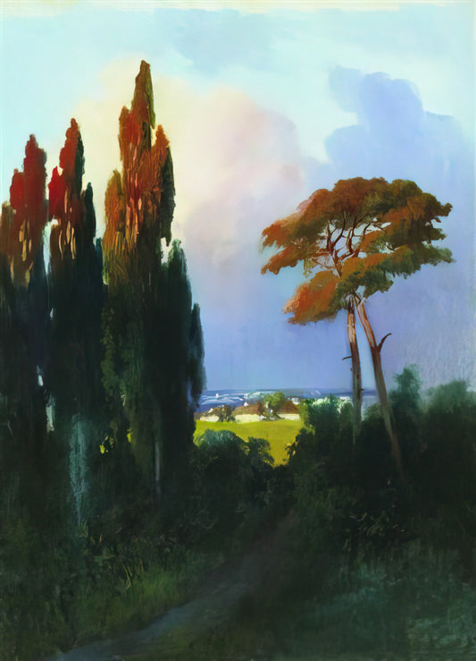 Arkhip Kuindzhi Brushed Aluminum Print: A Modern Interpretation of Luminous Russian Landscape - Ukraine by Arkhyp Kuindzhi