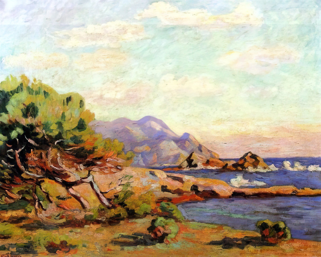 Armand Guillaumin Acrylic Print: Capturing Impressionist Light in Modern Form - La Pointe du Lou Gaou - 1911 by Armand Guillaumin