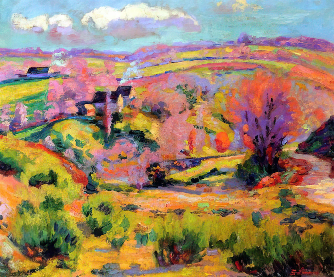 Armand Guillaumin: The Vibrant Impressionist Painter of Light and Color - Landscape of Creuse at spring - Fauvism by Armand Guillaumin