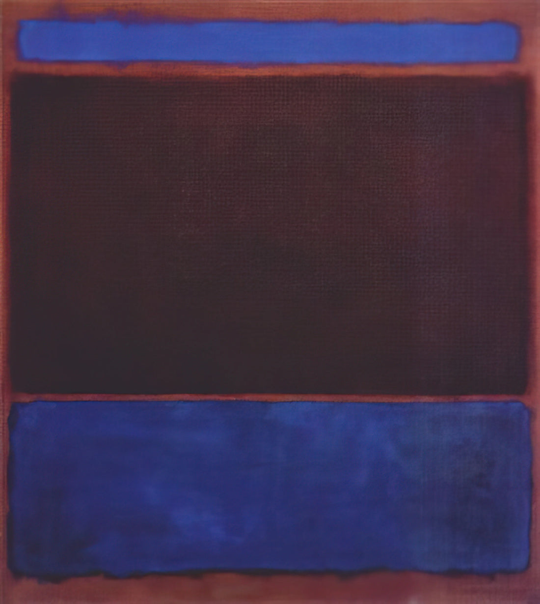Artists Similar to Mark Rothko: A Curator's Guide to Color Field Painting and Beyond - No. 3 Bright Blue, Brown, Dark Blue on Wine - 1962 by Mark Rothko