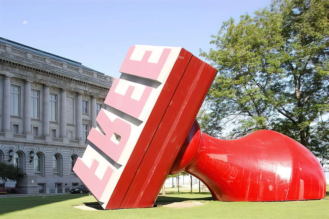 Artwork by Claes Oldenburg: The Pop Art Revolution of Everyday Objects - FREE STAMP AT CLEVELAND CITY HALL COLLABORATION WITH VAN BRUGGEN by Claes Oldenburg