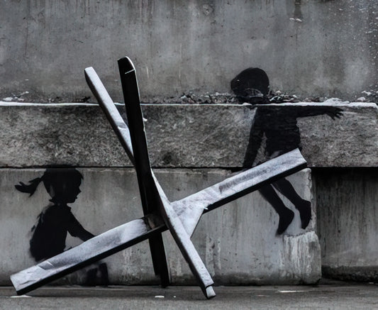 Banksy Flower Thrower Canvas: Decoding the Iconic Image of Peaceful Protest - KYIV KHRESHCHYATYK 9 2022 by Banksy