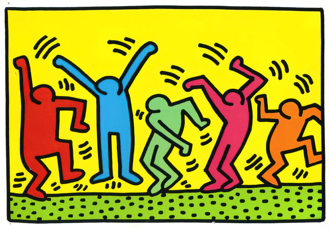 Basquiat and Keith Haring: The Revolutionary Duo of 1980s Street Art - UNTITLED DANCE 1987 by Keith Haring