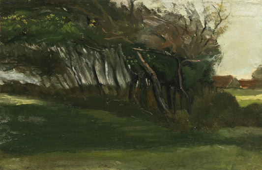 Batman Starry Night Canvas: When Pop Culture Meets Post-Impressionism - Landscape with windswept trees by Vincent van Gogh