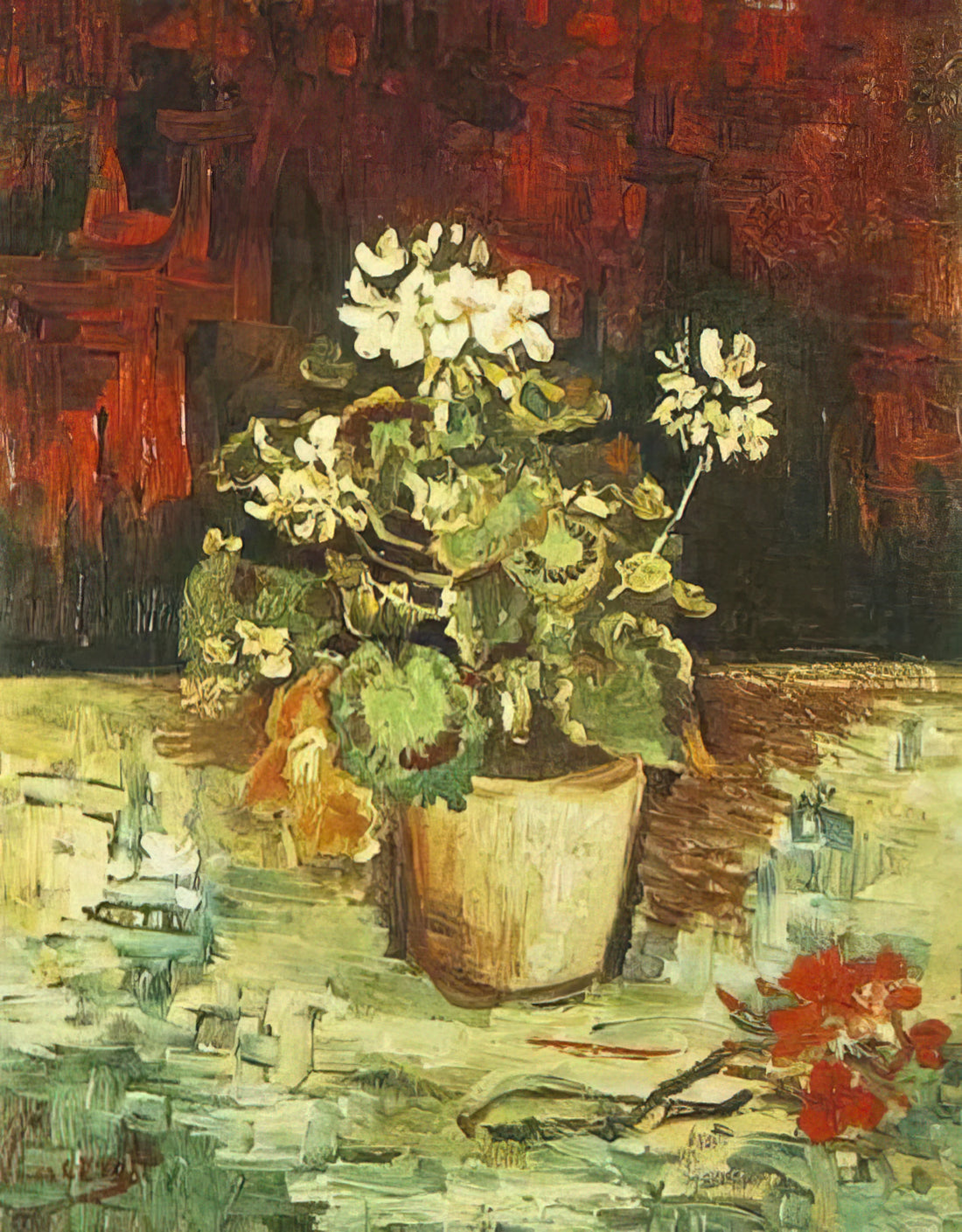 Best Van Gogh Reproductions: A Curator's Guide to Museum-Quality Art Prints - Geranium in a Flowerpot by Vincent van Gogh