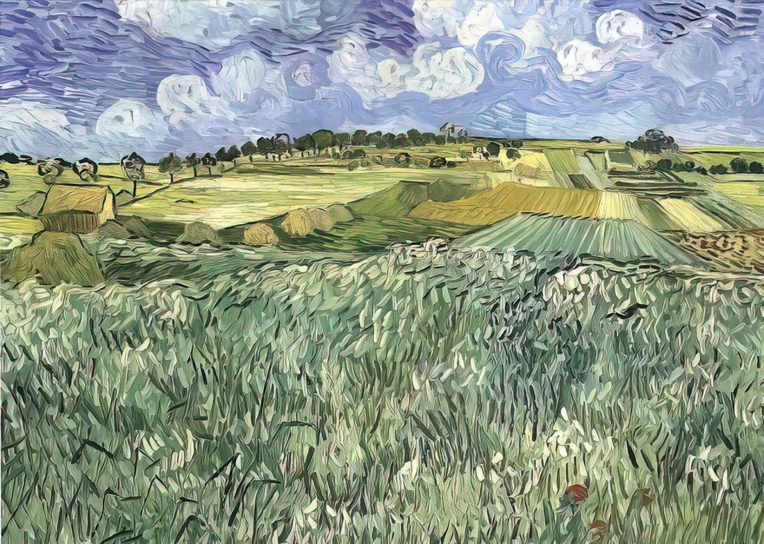 Black and White Van Gogh Prints: A Collector's Guide to Monochromatic Masterpieces - Plain near Auvers by Vincent van Gogh