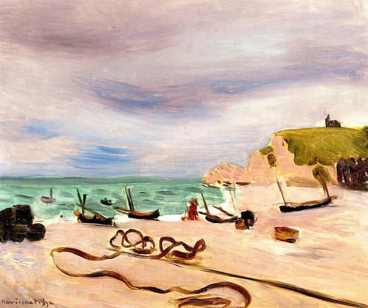 Blue Nude Poster: Exploring Henri Matisse's Revolutionary Masterpiece in Modern Decor - ROPES ON THE BEACH AT ETRETAT 1920 by Henri Matisse