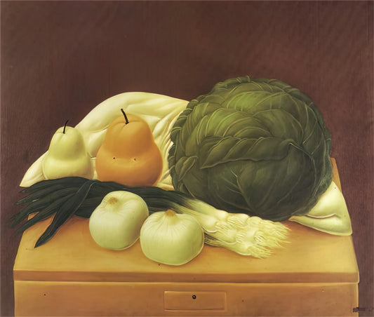 Botero Posters & Prints: The Joyful World of Fernando Botero's Voluptuous Art - KITCHEN TABLE by Fernando Botero
