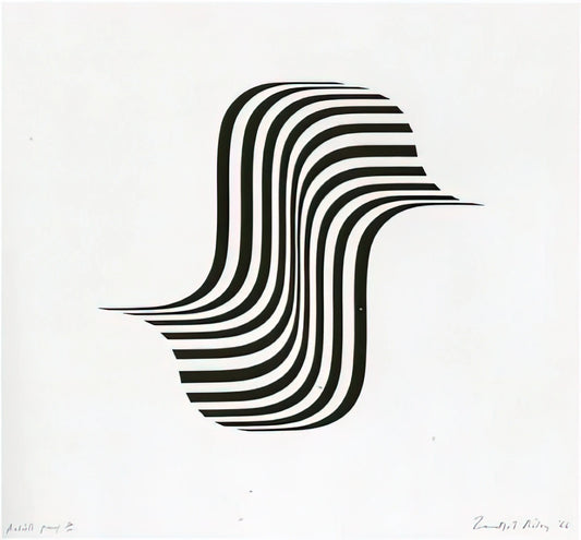 Bridget Riley Paintings: The Hypnotic World of Op Art's Leading Visionary - UNTITLED WINGED CURVE 1966 by Bridget Riley