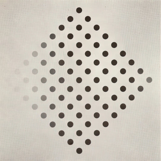 Bridget Riley Stripes: The Hypnotic Geometry of Op Art's Master - BLACK TO WHITE DISKS 1952 by Bridget Riley