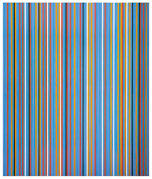 Bridget Riley: The BBC Documentary and Her Enduring Legacy in Op Art - BIG BLUE 1982 by Bridget Riley