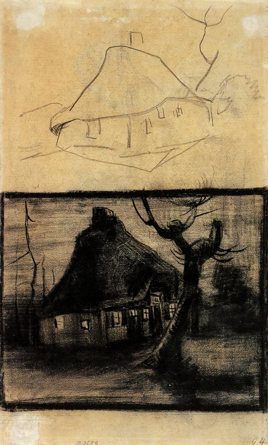 Café Arles Van Gogh: The Story Behind the Artist's Iconic Night Café Painting - Two Studies of a Cottage by Vincent van Gogh