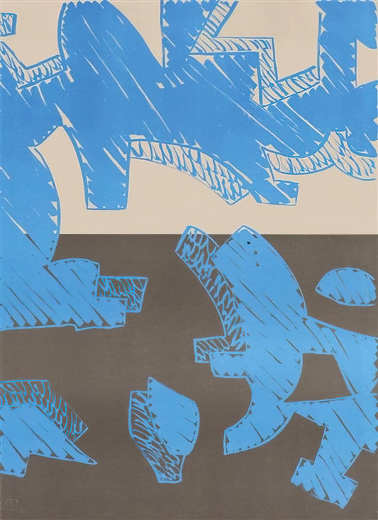 Carla Accardi Framed Canvas Print: A Modernist Masterpiece for Your Collection - Blu - 2000 by Carla Accardi