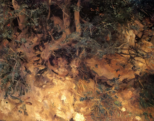 Carnation Lily Lily Rose Framed Print: A Masterpiece of Nocturnal Impressionism - Valdemosa, Majorca Thistles and Herbage on a Hillside by John Singer Sargent