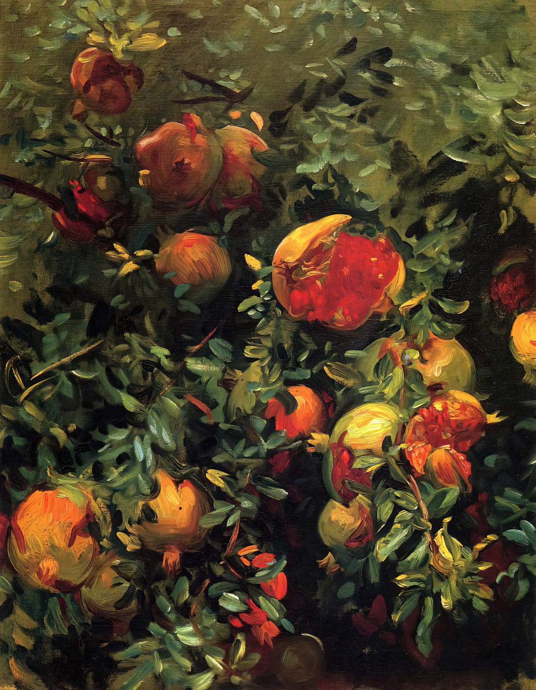 Carnation Lily Lily Rose Framed Print: John Singer Sargent's Masterpiece of Nocturnal Beauty - Pomegranates, Majorca by John Singer Sargent