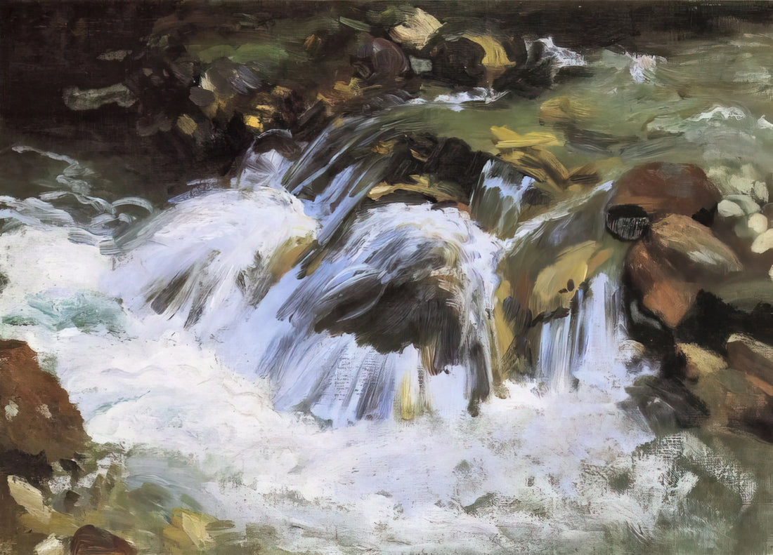 Carnation Lily Lily Rose Print: John Singer Sargent's Masterpiece of Nocturnal Beauty - A Mountain Stream, Tyrol by John Singer Sargent