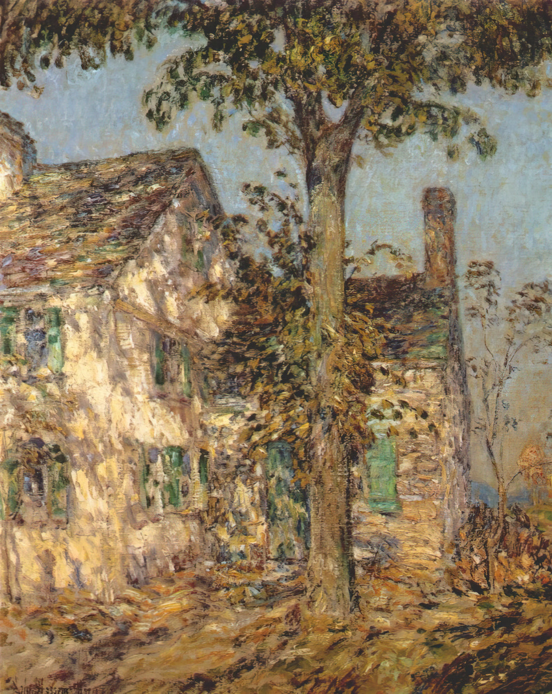 Childe Hassam Etchings: A Master Printmaker's Intimate Urban Visions - Sunlight on an Old House, Putnam by Childe Hassam