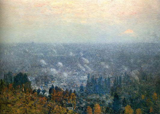 Childe Hassam Winter: The American Impressionist's Frosty Masterpieces - Mount Hood and the Valley of the Willamette by Childe Hassam