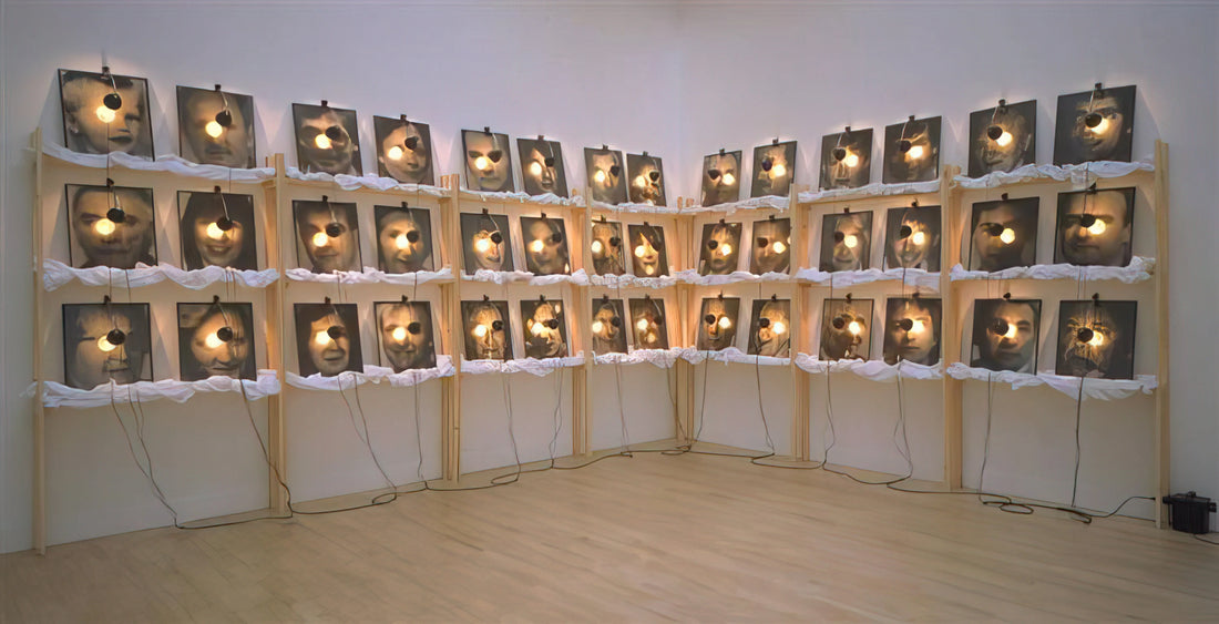Christian Boltanski Framed Art Print: A Collector's Guide to Memory and Mortality - THE RESERVE OF DEAD SWISS 1990 by Christian Boltanski