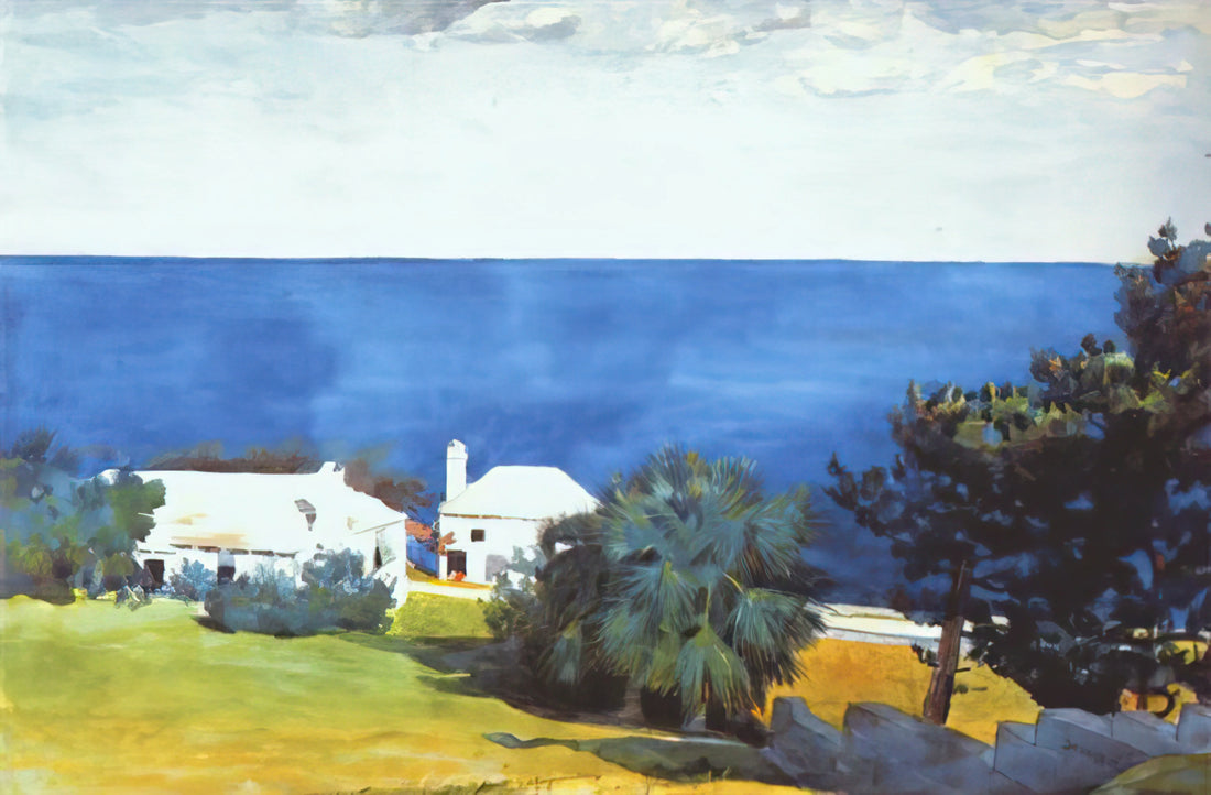 Civil War Paintings by Winslow Homer: A Visual Chronicle of Conflict and Humanity - SHORE AT BERMUDA by Winslow Homer
