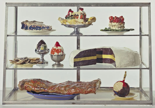 Claes Oldenburg Framed Art Print: The Pop Art Icon's Monumental Everyday Objects - PASTRY CASE I 1962 by Claes Oldenburg