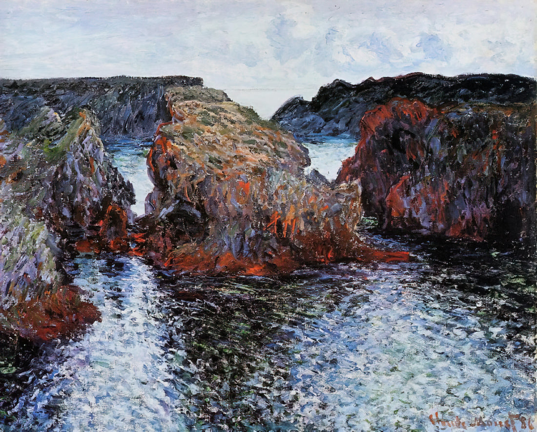 Claude Monet Water Lilies 1906: A Masterpiece of Light and Reflection - Belle-Ile, Rocks at Port-Goulphar by claude monet