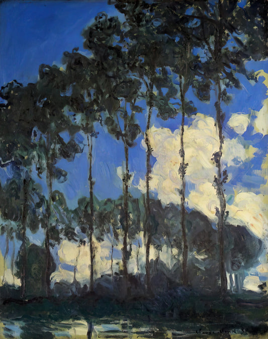 Claude Monet's Boulevard des Capucines 1873: A Revolutionary Parisian Street Scene - Poplars on the Banks of the Epte by claude monet
