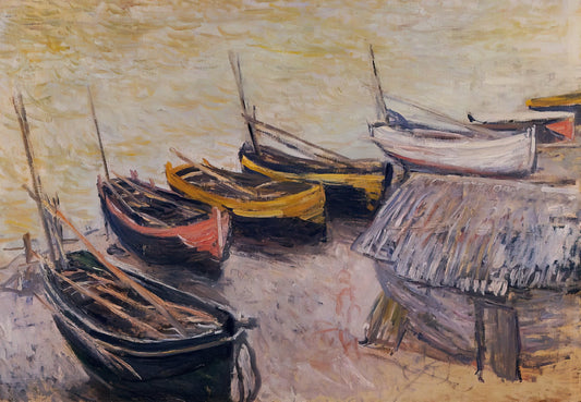 Claude Monet's Houses of Parliament: A Masterpiece of Light and Atmosphere - Boats on the Beach by claude monet