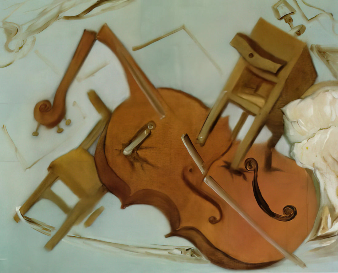 Dali Horse Lithograph: A Surrealist Masterpiece of Myth and Motion - BED CHAIR AND BEDSIDE TABLE FEROCIOUSLY ATTACKING A CELLO by Salvador Dali