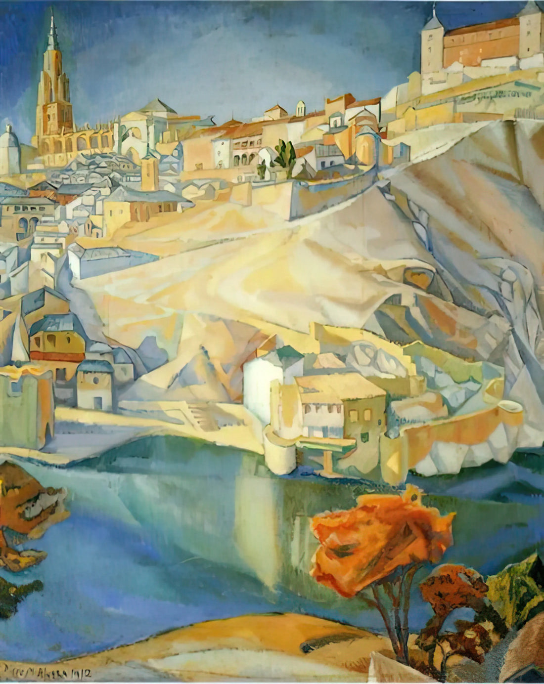 Diego Rivera Prices: Understanding the Market for the Mexican Muralist's Art - VIEW OF TOLEDO 1912 by Diego Rivera