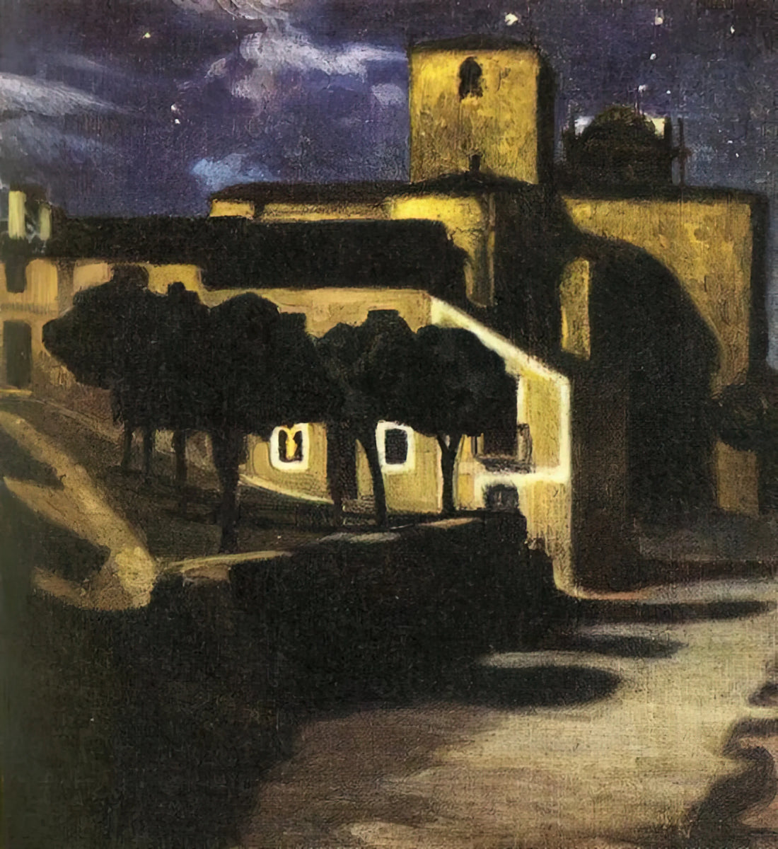 Diego Rivera and Frida Kahlo: The Art, Love, and Legacy of Mexico's Iconic Painting Duo - NIGHT SCENE IN AVILA 1907 by Diego Rivera