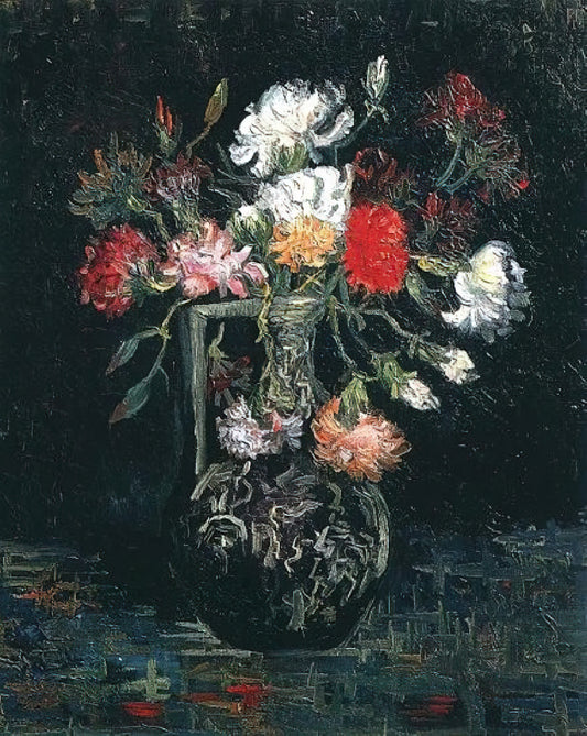 Dr. Gachet Painting: Van Gogh's Portrait of a Kindred Spirit - Vase with White and Red Carnations by Vincent van Gogh