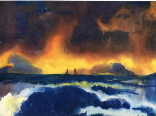 Emil Nolde Famous Paintings: The Expressive Masterpieces of German Expressionism - Stormy sea by Emil Nolde