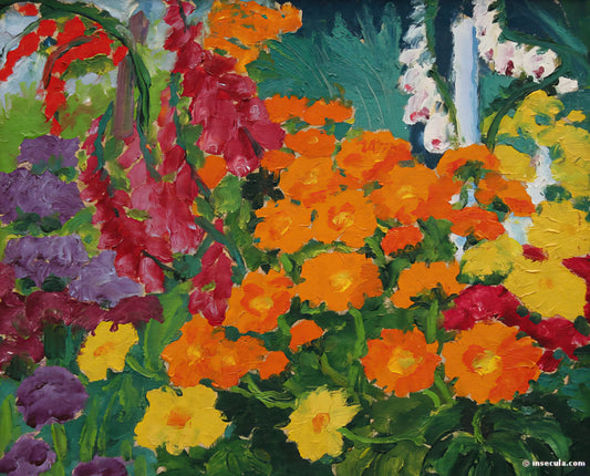 Emil Nolde Lithograph: Expressionist Mastery in Printmaking - Flower garden marigolds by Emil Nolde