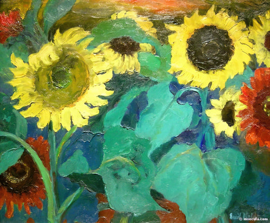 Emil Nolde Woodcut Prints: Expressionist Mastery in Black and White - Sunflowers by Emil Nolde