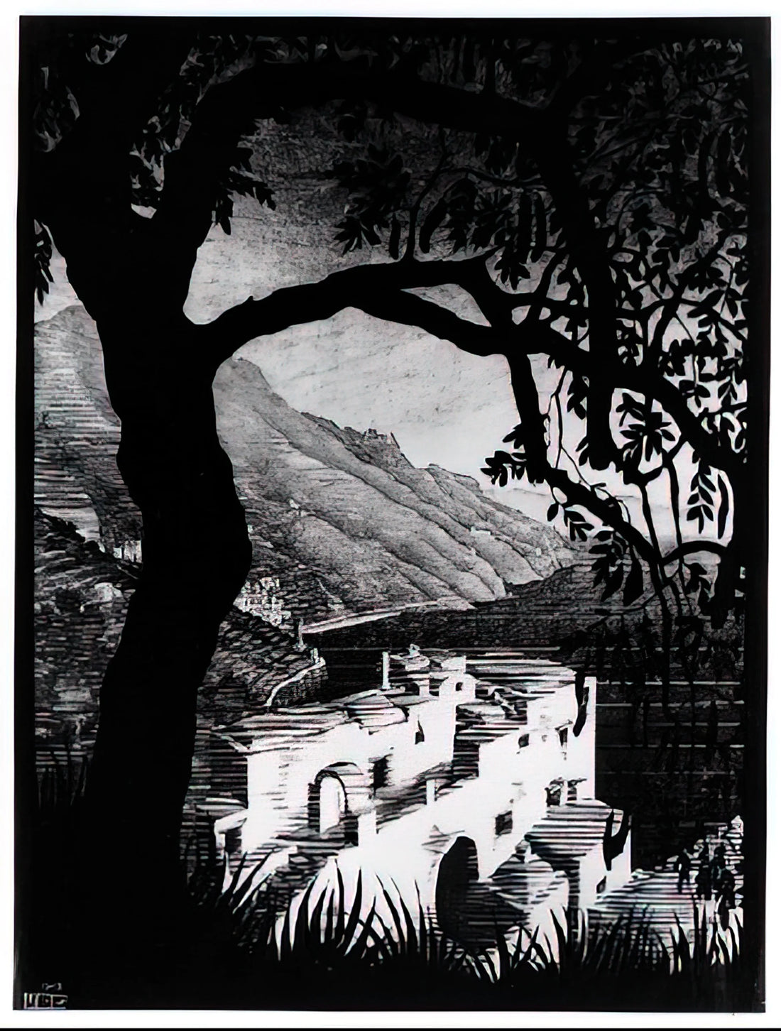 Escher Framed Prints: A Collector's Guide to Mathematical Artistry - COAST OF AMALFI by MC Escher