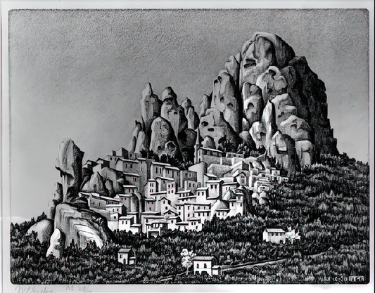 Escher Sketches: The Foundational Drawings Behind the Master of Illusion - PENTEDATTIO CALABRIA OCTOBER 1930 1930 by MC Escher