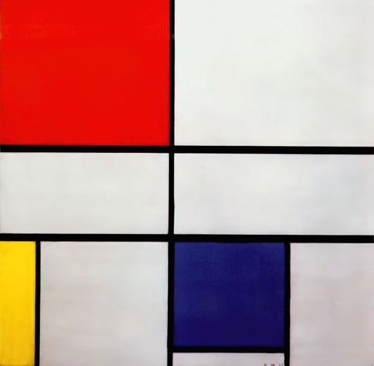 Examples of Mondrian Art: A Guide to Piet Mondrian's Iconic Works and Evolution - Composition C No.III with Red, Yellow and Blue by Piet Mondrian
