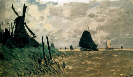 Experiencing Transcendence: Claude Monet's Water Lilies at MoMA - A Windmill near Zaandam by claude monet