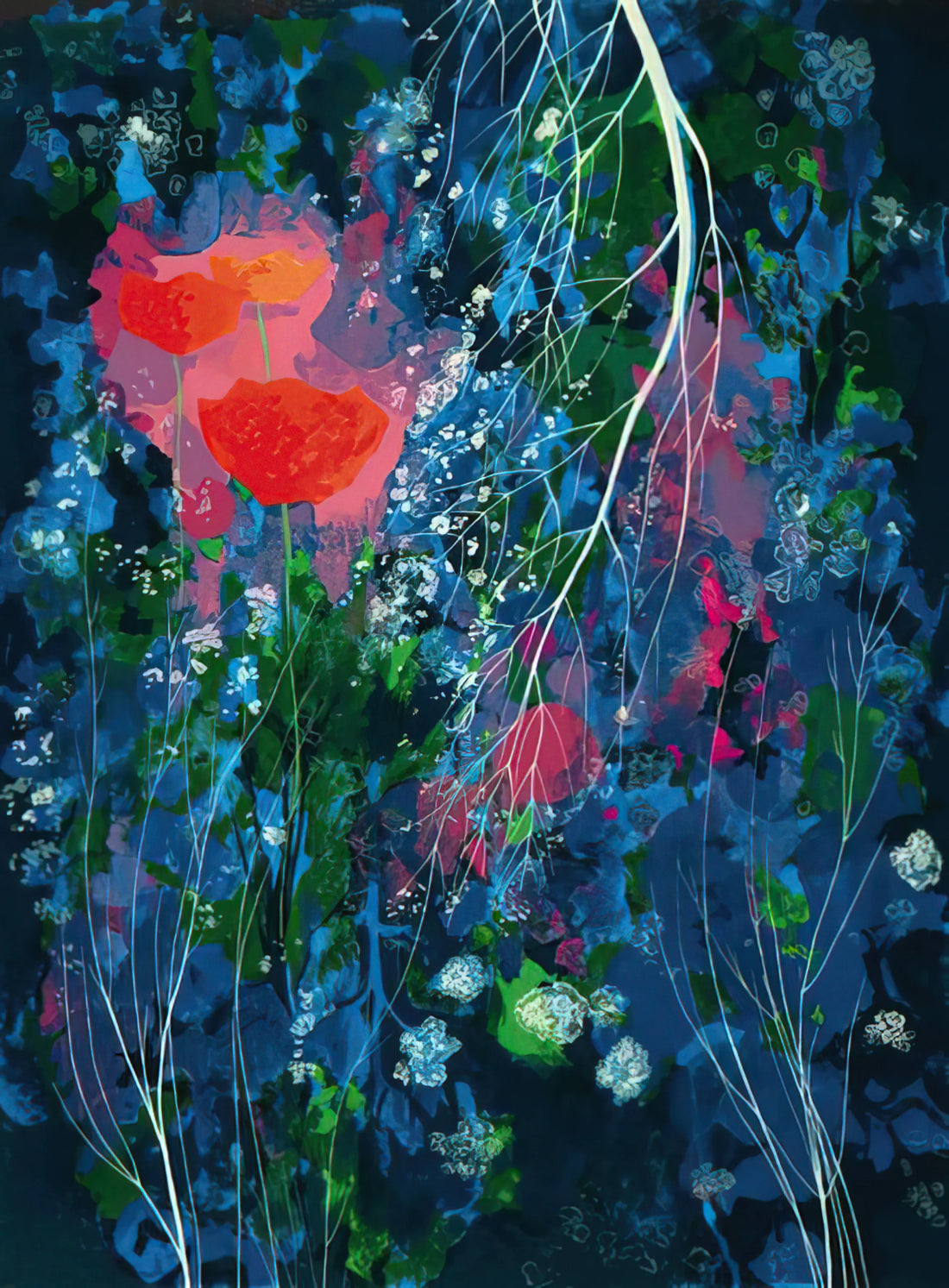 Eyvind Earle Artwork: The Visionary World of a Mid-Century Master - Poppies by Eyvind Earle