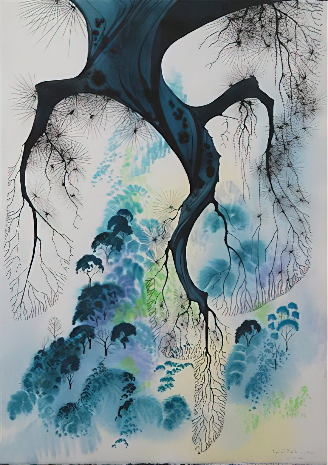 Eyvind Earle Autumn: A Masterpiece of Modernist Landscape Art - Coastline by Eyvind Earle