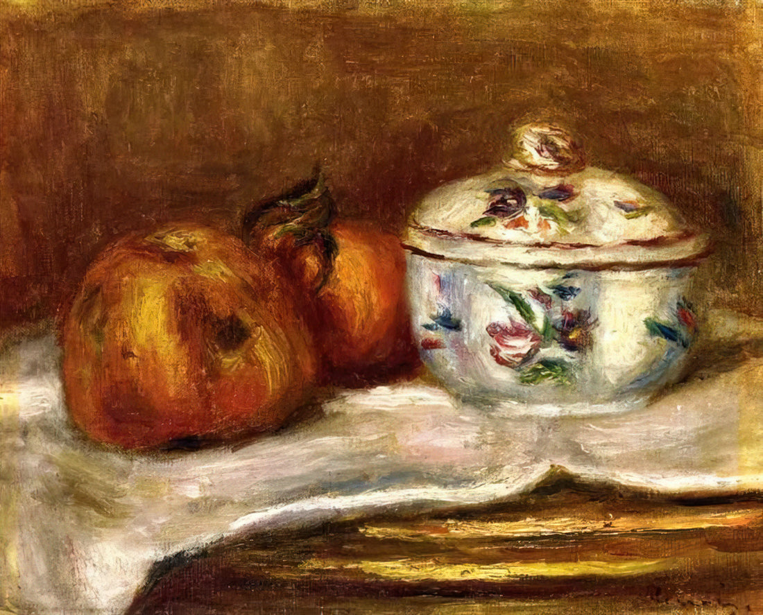 Famous Paintings by Renoir: A Curator's Guide to His Masterpieces - Sugar Bowl, Apple and Orange by Pierre-Auguste Renoir
