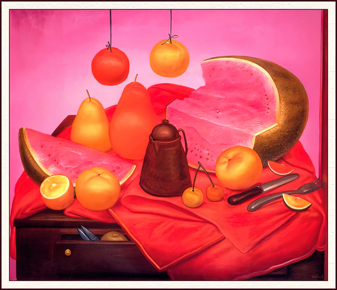 Fernando Botero Art Prints: A Curator's Guide to the Colombian Master's Voluptuous World - STILL LIFE WITH WATERMELON 1 by Fernando Botero