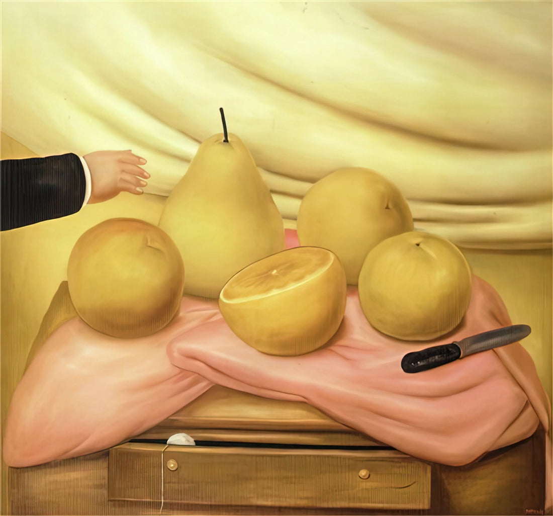 Fernando Botero Circus: The Playful Satire of a Colombian Master - STILL LIFE WITH FRUITS by Fernando Botero