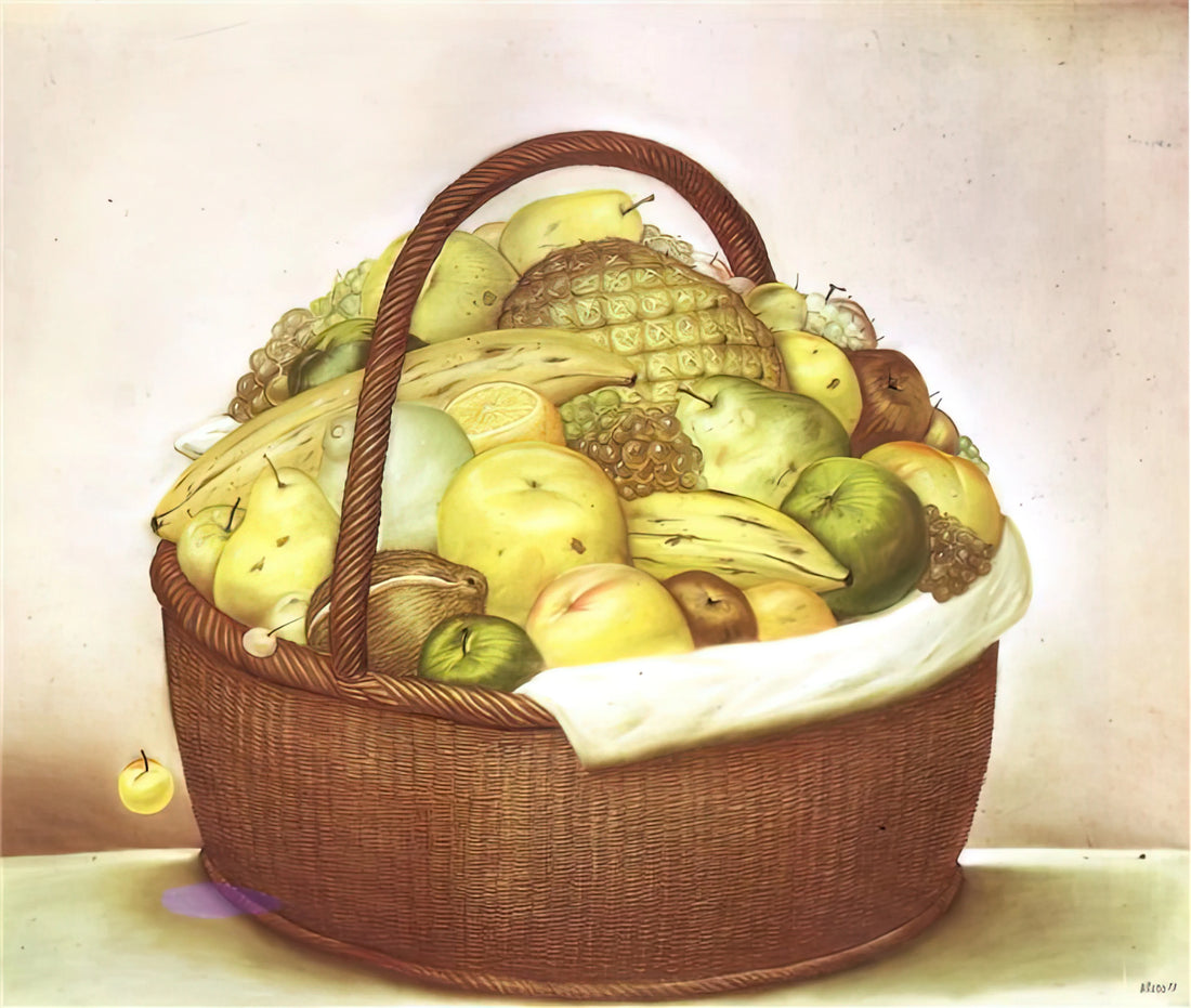 Fernando Botero for Sale: A Collector's Guide to Acquiring Museum-Quality Prints - FRUIT BASKET by Fernando Botero
