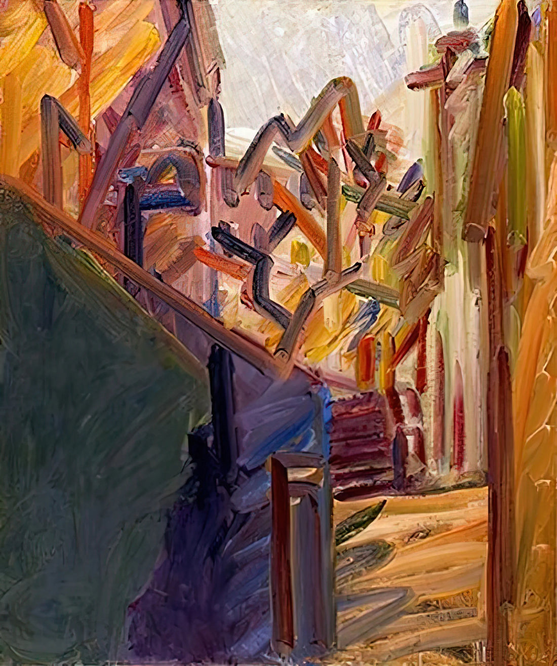 Frank Auerbach Artwork: The Uncompromising Vision of a Modern Master - ALBERO DI FRONTE 1 by Frank Auerbach