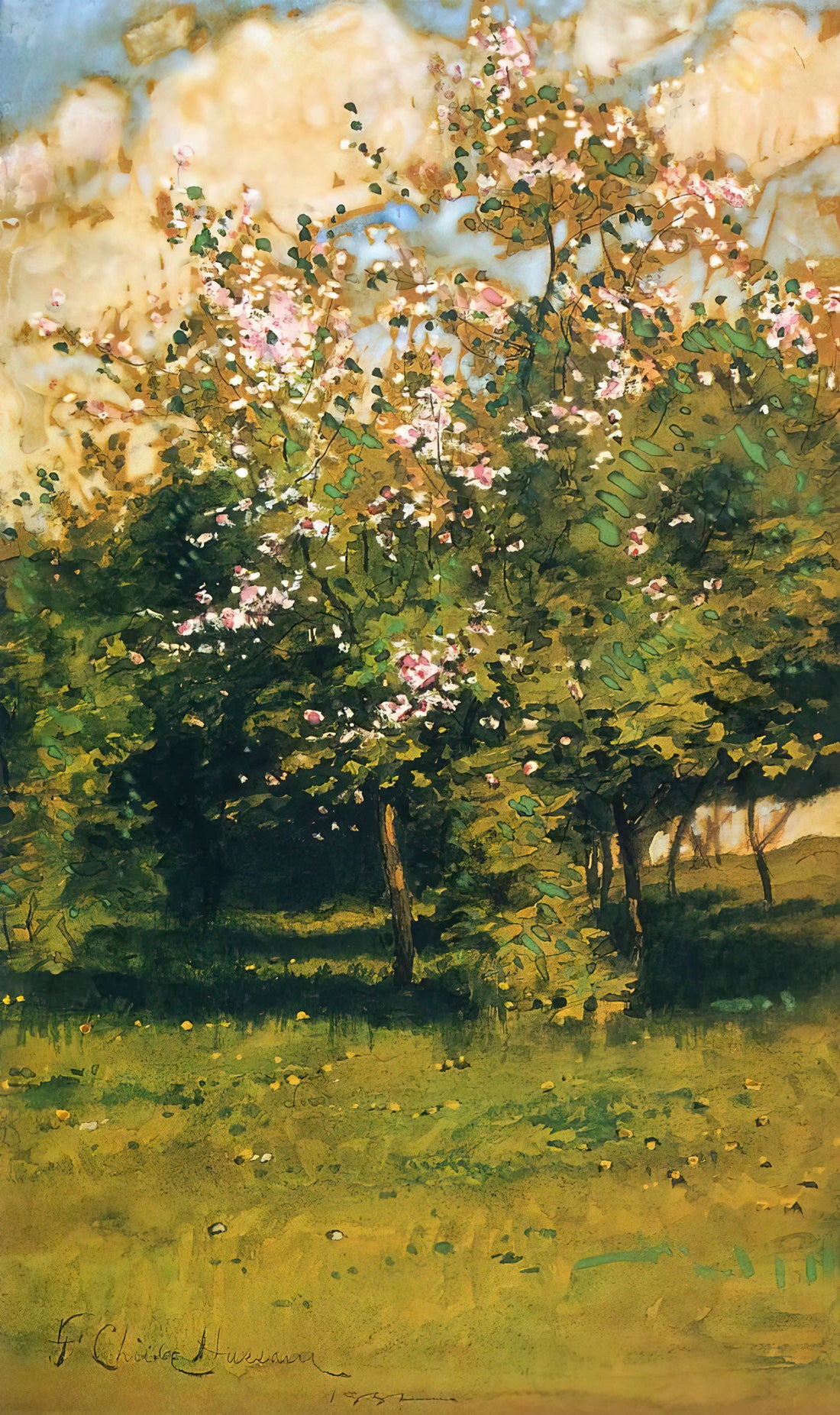 Frederick Hassam: The American Impressionist Master of Light and Atmosphere - Blossoming Trees by Childe Hassam