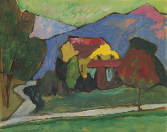 Gabriele Münter Posters: Expressionist Brilliance for Modern Interiors - THE YELLOW HOUSE 1908 by Gabriele Munter